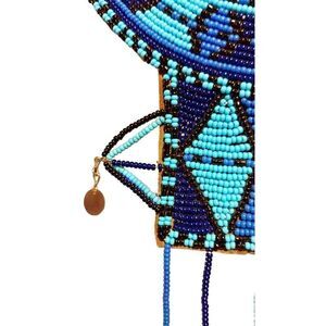 Vintage authentic Maasai ceremonial beaded necklace. In good condition